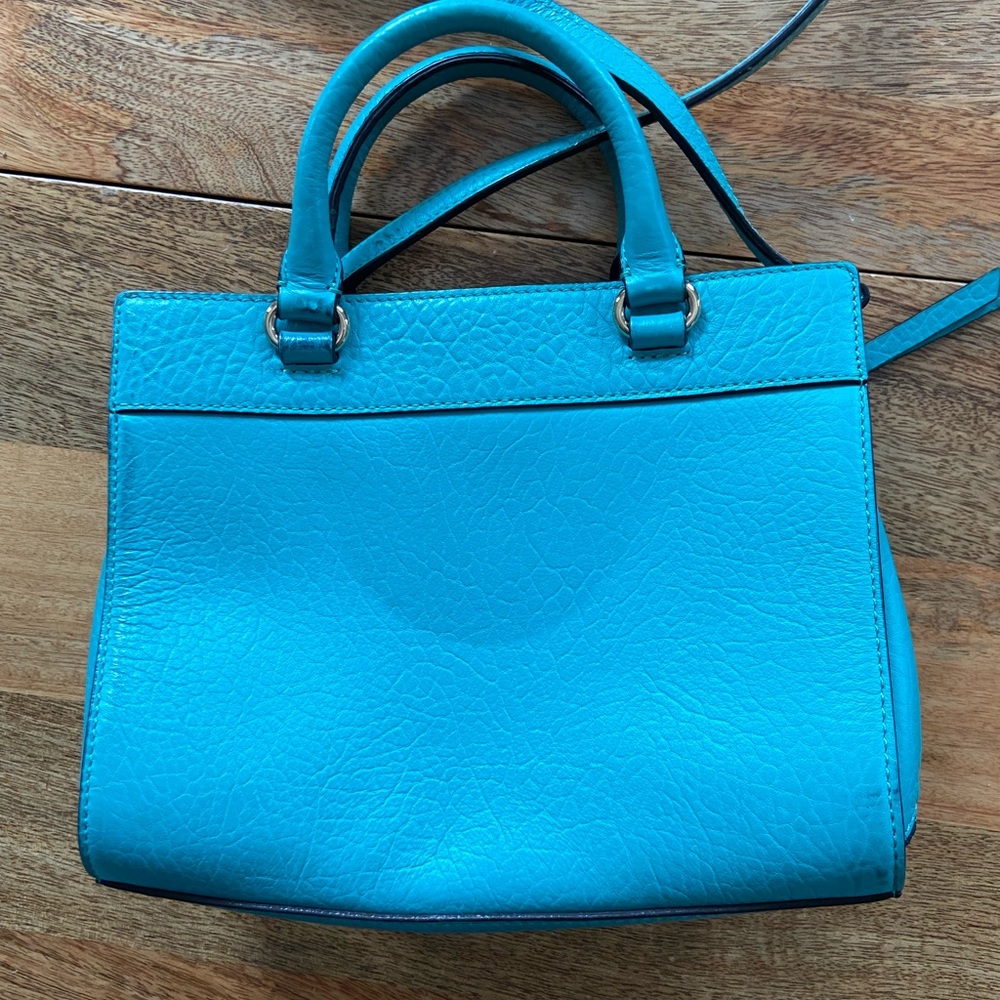 kate spade Turquoise Blue Laser-Cut Leather Crossbody Satchel - Picture 5 of 10